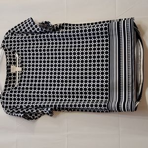 Chico's Black and White Geometric Top